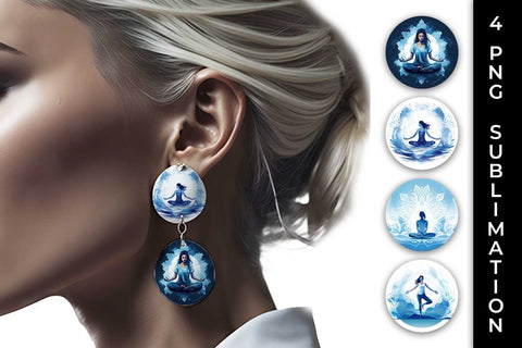 Tranquil Aura - Mindful Yoga Earrings Sublimation Bundle Sublimation Sintegra 