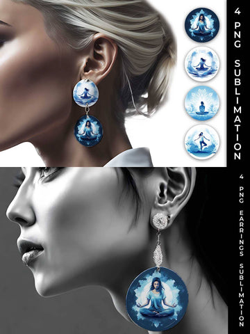 Tranquil Aura - Mindful Yoga Earrings Sublimation Bundle Sublimation Sintegra 