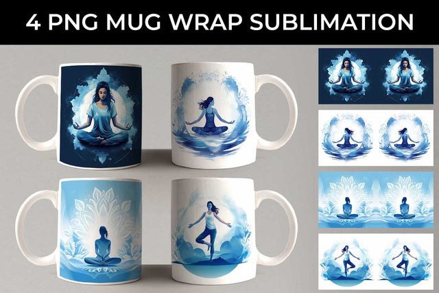 Tranquil Aura - Mindful Yoga Mug Wrap Sublimation Bundle Sublimation Sintegra 