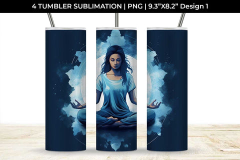 Tranquil Aura - Mindful Yoga Mug Wrap Sublimation Bundle - So Fontsy