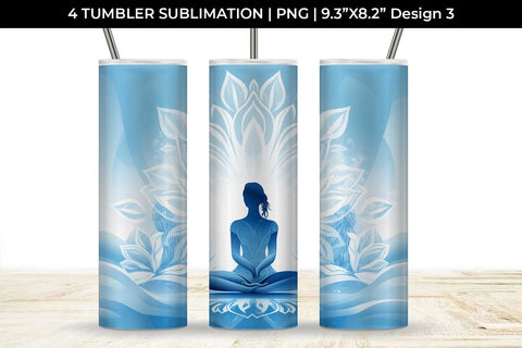 Tranquil Aura - Mindful Yoga Tumbler Wrap Bundle Sublimation Sintegra 