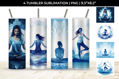 Tranquil Aura - Mindful Yoga Tumbler Wrap Bundle Sublimation Sintegra 