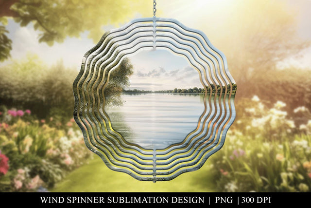 Tranquil Lake Wind Spinner Sublimation Design Sublimation BijouBay 