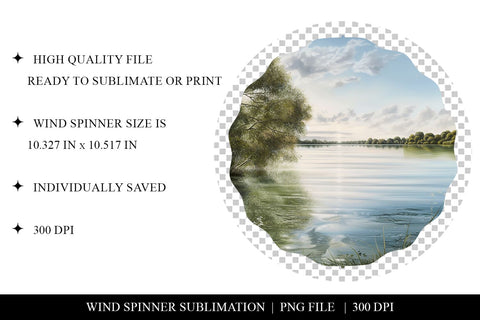 Tranquil Lake Wind Spinner Sublimation Design Sublimation BijouBay 