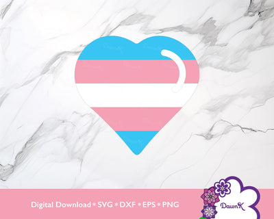 Transgender Pride Heart | Multilayered SVG DawnKDesigns 