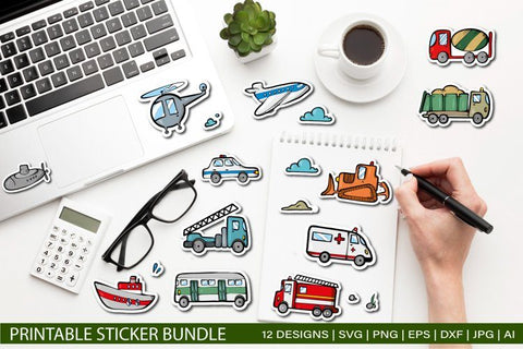 Transport Stickers Bundle SVG TatiStudio 