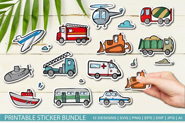 Transport Stickers Bundle SVG TatiStudio 