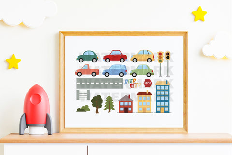 Transportation Clip Arts Set, City Traffic Bundle SVG Digital Good Things 