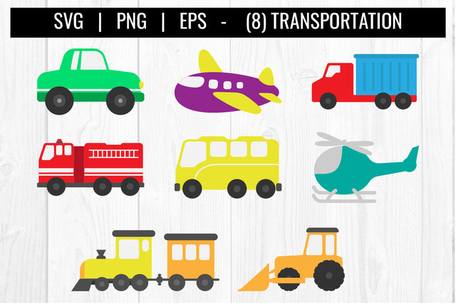 Transportation vehicle clipart bundle SVG vectorbundles 