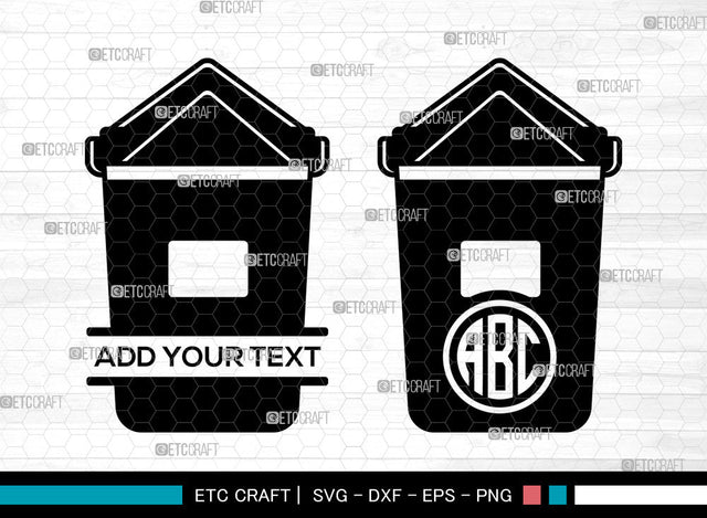 Trash Bin Monogram SVG, Trash Bin SVG, Split Monogram Svg, Trash Svg, Garbage Svg, Rubbish Bin Svg, Trash Bin SVG ETC Craft 