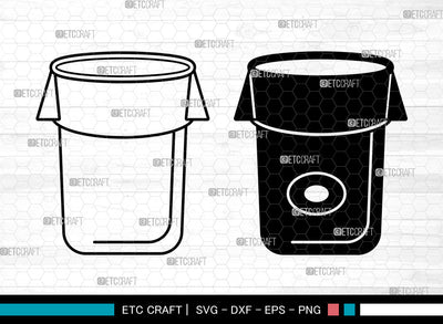 Trash Bin SVG, Trash Bin SVG, Garbage Bin Svg, Trash Svg, Garbage Svg, Rubbish Bin Svg, Trash Bin SVG ETC Craft 