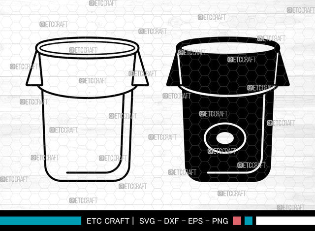 Trash Bin SVG, Trash Bin SVG, Garbage Bin Svg, Trash Svg, Garbage Svg, Rubbish Bin Svg, Trash Bin SVG ETC Craft 