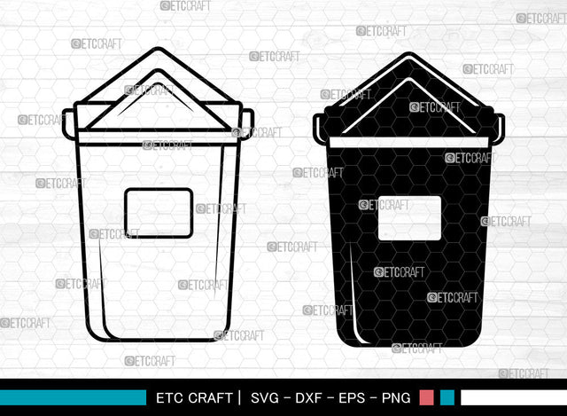 Trash Bin SVG, Trash Bin SVG, Garbage Bin Svg, Trash Svg, Garbage Svg, Rubbish Bin Svg, Trash Bin SVG ETC Craft 