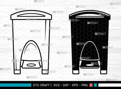 Trash Bin SVG, Trash Bin SVG, Garbage Bin Svg, Trash Svg, Garbage Svg, Rubbish Bin Svg, Trash Bin SVG ETC Craft 