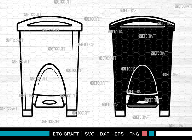 Trash Bin SVG, Trash Bin SVG, Garbage Bin Svg, Trash Svg, Garbage Svg, Rubbish Bin Svg, Trash Bin SVG ETC Craft 