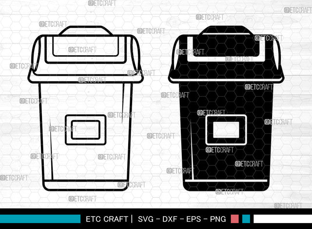 Trash Bin SVG, Trash Bin SVG, Garbage Bin Svg, Trash Svg, Garbage Svg, Rubbish Bin Svg, Trash Bin SVG ETC Craft 