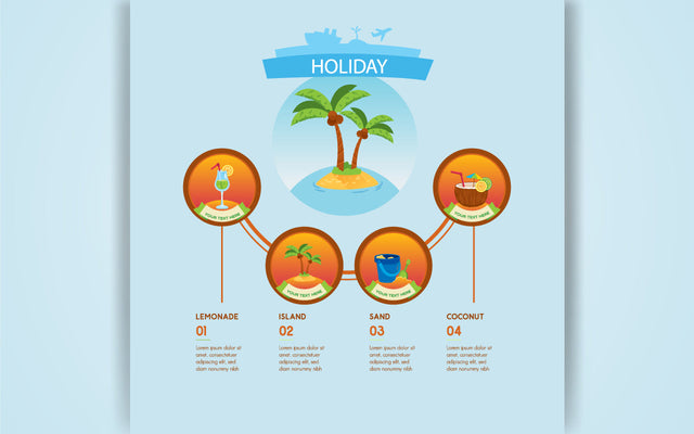 travel and summer beach infographic elements template SVG naemmiah021 