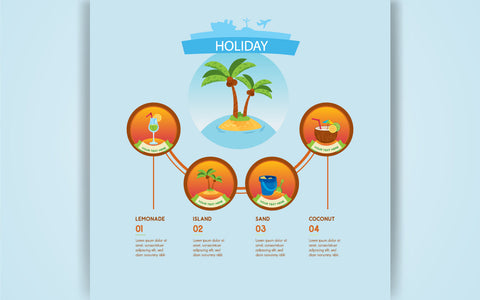 travel and summer beach infographic elements template SVG naemmiah021 