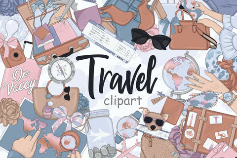 Travel Clipart Collection | Trip Illustration Set SVG GlamArtZhanna 