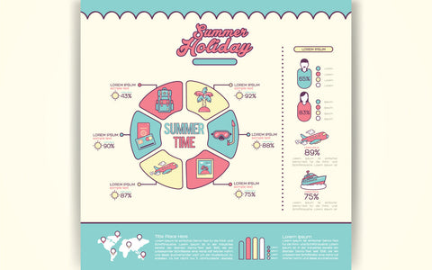 Travel Infographics - info poster, brochure cover template layout with flat design icons, other elements and filler text SVG naemmiah021 