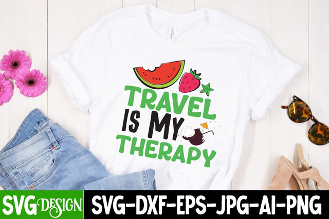 Travel is my Theraphy SVG Cut File, Travel is my Theraphy SVG Design, Welcome Summer SVG Cut File, Welcome Summer SVG Design, Summer SVG Cut File,Aloha Summer SVG Design, Summer SVG Quotes, Summer Sublimation PNG,Funny Summer SVG SVG BlackCatsMedia 