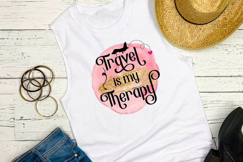Travel is My Therapy Sublimation Design Sublimation Happy Printables Club 