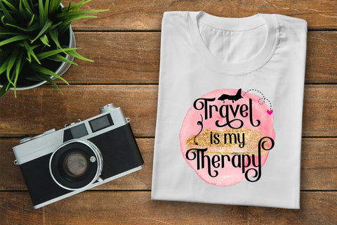 Travel is My Therapy Sublimation Design Sublimation Happy Printables Club 