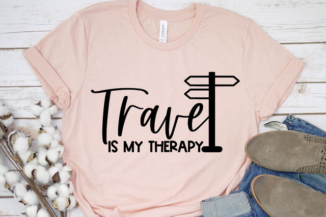 Travel Is My Therapy | Travel SVG Free For Commercial Use SVG RedFoxDesignsUS 