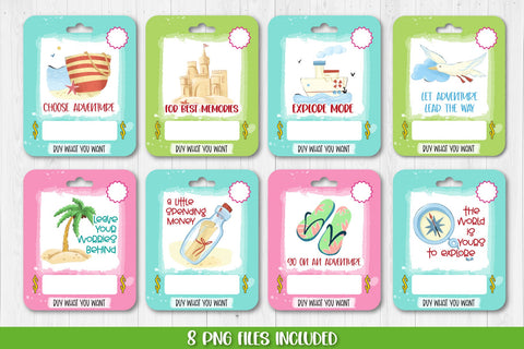 Travel Money Card PNG Designs | Printable Vacation Card Sublimation TatiStudio 