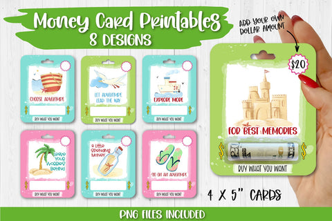 Travel Money Card PNG Designs | Printable Vacation Card Sublimation TatiStudio 