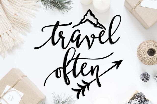 Travel often | Arrow | Mountain Cut file SVG TheBlackCatPrints 