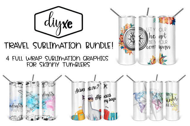 Travel Sublimation Graphics For Skinny Tumblers Sublimation DIYxe Designs 