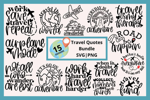 Travel svg bundle, travel quotes svg, adventure svg, camping svg, mountain svg, travel tote bag svg, travel shirt svg, vacation shirt svg SVG AnitaAlyiaLettering 