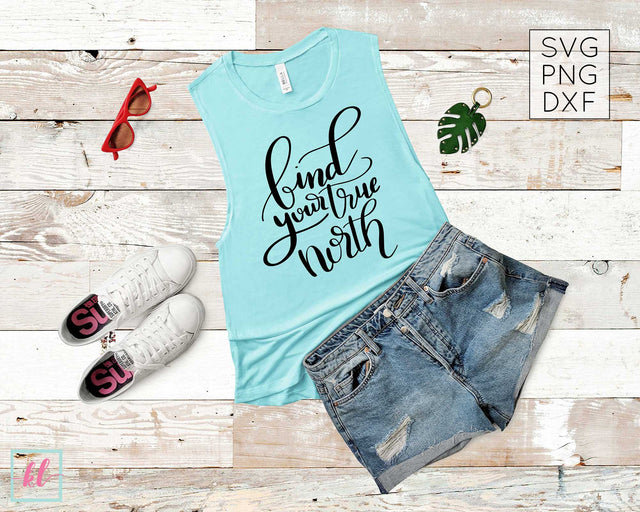 Travel Themed Hand Lettered SVG | Find Your True North SVG Kelly Leigh Creates 