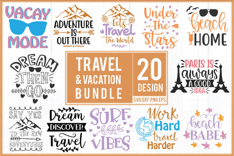 Travel & Vacation SVG Design Bundle SVG Creativeart88 