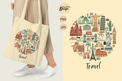 Travel vintage Sublimation Design | 300dpi PNG image Sublimation Klava P 