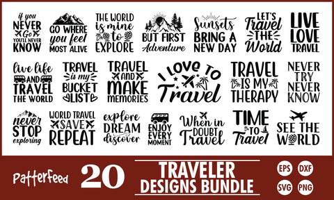 Traveler SVG Designs Bundle SVG PatternFeed8 
