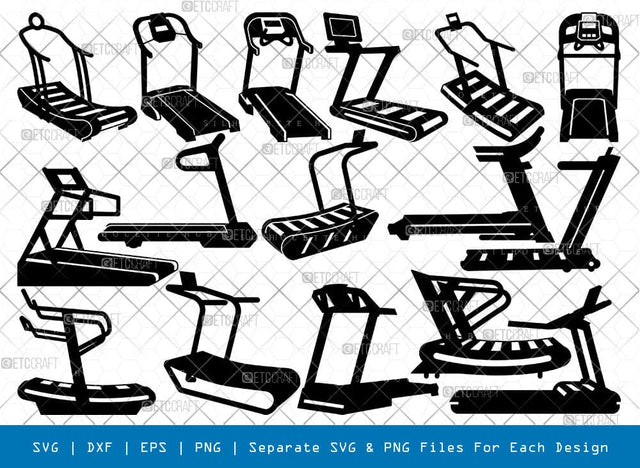 Treadmill Silhouette, Treadmill SVG, Workout Svg, Exercise Svg, Running machine Svg, Treadmill Bundle, SB00974 SVG ETC Craft 