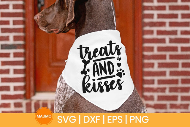 Treats and kisses, dog valentine svg quote SVG Maumo Designs 