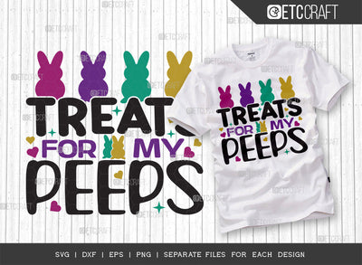Treats For My Peeps SVG Cut File | Bunny Kids Svg | Bunny Svg | Rabbit Svg | Bunny Bandana Svg | Bunny Quote Design SVG ETC Craft 