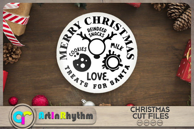 Treats for Santa SVG / Christmas round decoration SVG Artinrhythm shop 