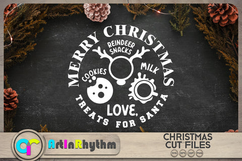 Treats for Santa SVG / Christmas round decoration SVG Artinrhythm shop 