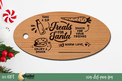 Treats For Santa SVG. Santa Board SVG. Laser Cut Design SVG. SVG Evgenyia Guschina 