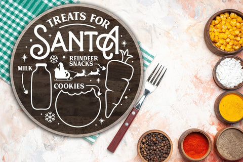 Treats for Santa Tray SVG - Milk and Cookies Christmas SVG SVG CraftLabSVG 