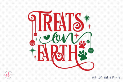 Treats on Earth SVG, Christmas Dog SVG Design SVG CraftLabSVG 
