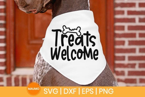 Treats welcome | Dog bandana svg quote SVG Maumo Designs 