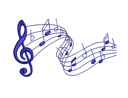 Treble Clef with Notes, Music Machine Embroidery Design Embroidery/Applique DESIGNS Angie 