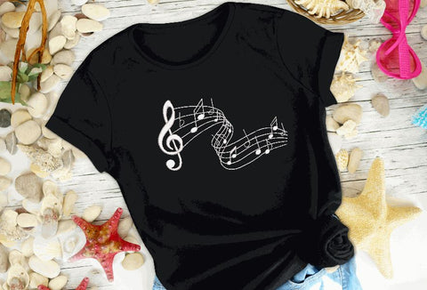 Treble Clef with Notes, Music Machine Embroidery Design Embroidery/Applique DESIGNS Canada Embroidery 