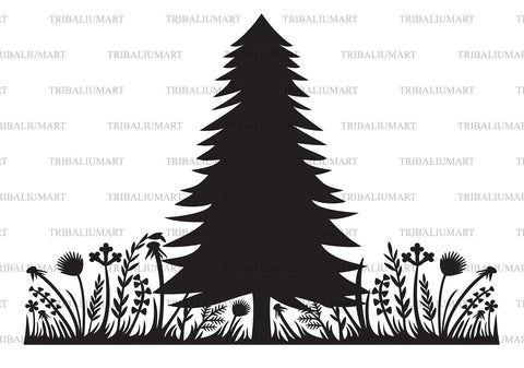 Tree and flowers SVG TribaliumArtSF 