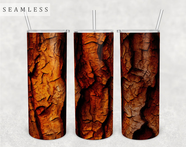 Tree Bark Tumbler Wrap, 20 Oz Skinny Tumbler Sublimation Design, Seamless Tree Bark Texture Tumbler PNG Sublimation HappyDesignStudio 